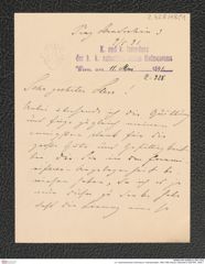 k.k. naturhistorisches Hofmuseum, Intendanzakten 1885-1896 (Hauer), Aktenzahl Z.328/1891, Seite 1
